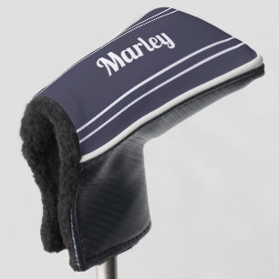 Custom Golfer Sports Modern Monogrammed Blue Club Golf Head Cover