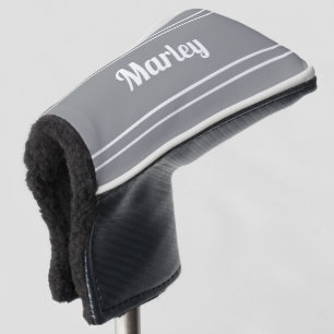 Custom Golfer Sports Modern Monogrammed Grey Club Golf Head Cover