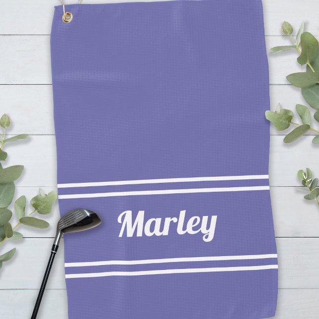 Custom Golfer Sports Name Monogram Cute Peri Blue Golf Towel (Custom Golfer Sports Name Monogram Cute Peri Blue Golf Towel)
