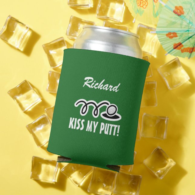 Custom golfing can coolers with funny golf quote (In Situ Summer)