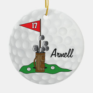 Custom - Golfing 🏌️‍♀️ on the Green    Golf  Ceramic Tree Decoration