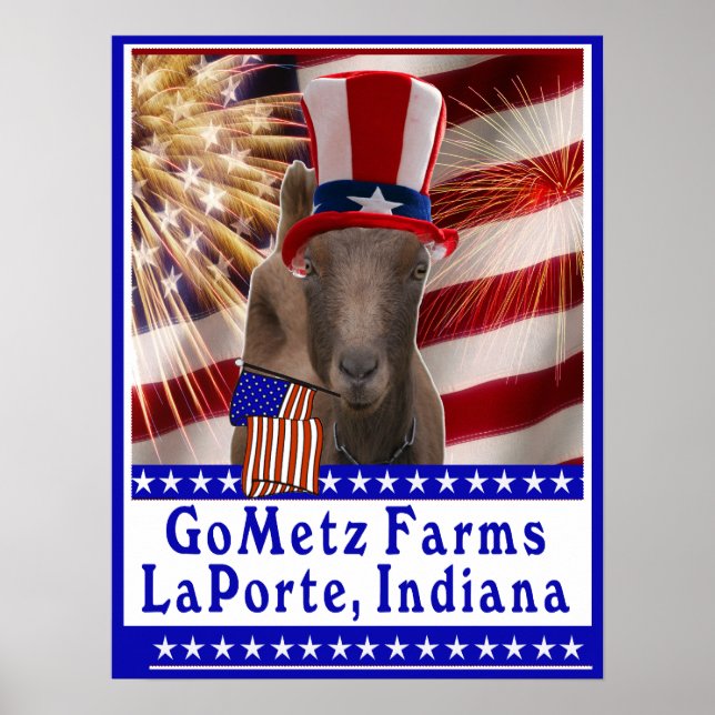 CUSTOM GOMETZ FARMS PATRIOTIC GOAT POSTER (Front)