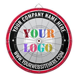 Custom Gompany Logo and Text Dart Board Template