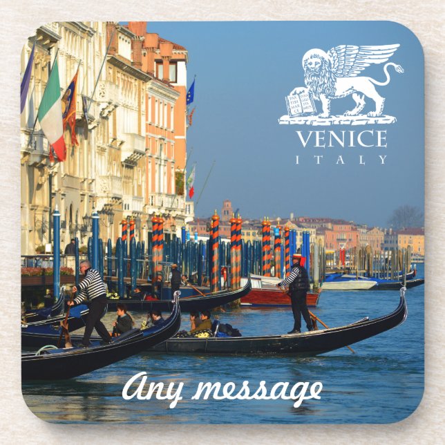 Custom Gondola Picture - Venice, Italy Coaster (Front)