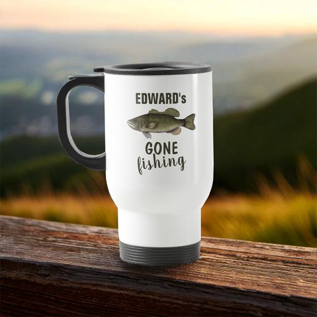 Custom Gone Fishing Keepsake Travel Mug (Gone fishing custom travel mug)