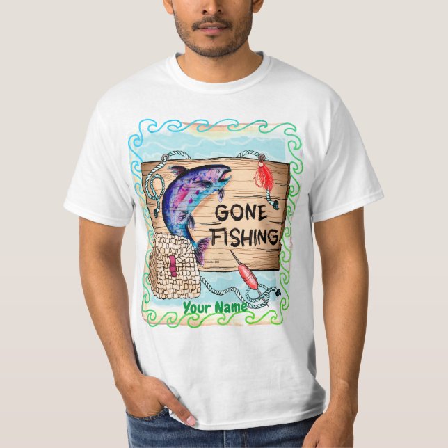 Custom Gone Fishing t-shirt (Front)