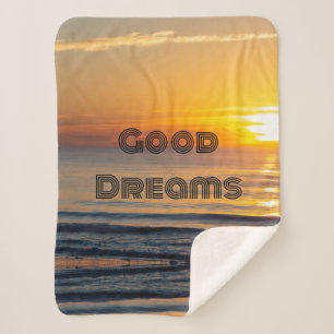 Custom Good dreams Text Throw, Fleece, Sherpa Sherpa Blanket