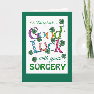 Custom Good Luck Surgery Four-leaf Clover Card