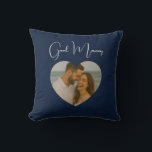 Custom Good Morning & Good Night Photo Pillow<br><div class="desc">Start and end every day with love ❤️ This customisable two-sided pillow makes the perfect romantic gift. Add your own photos inside the heart-shaped frame: one side says Good Morning with your favourite picture,  and the other side says Good Night with another memory.</div>