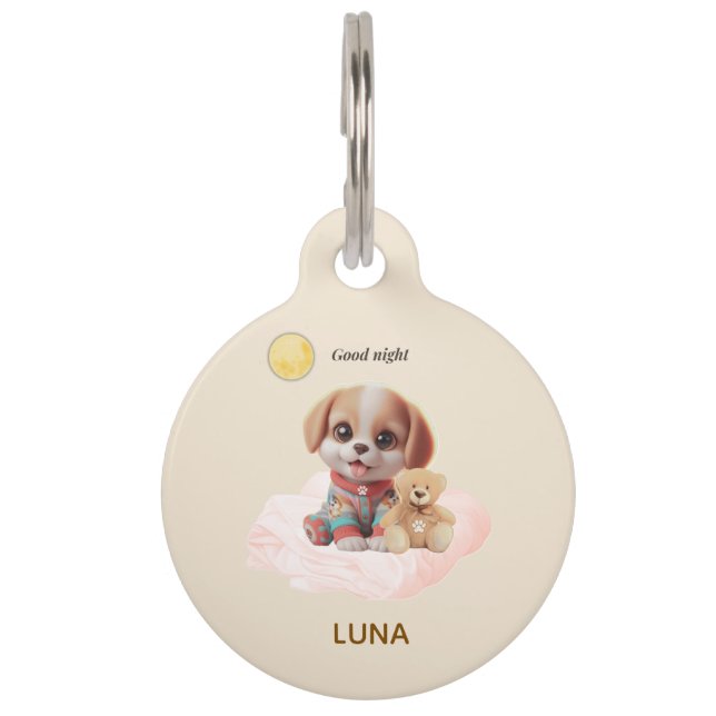 Custom Good Night Puppy Pet Tag (Front)