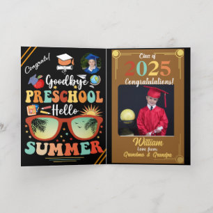 Custom Goodbye Preschool Hello Summer Graduation Foil Greeting Card