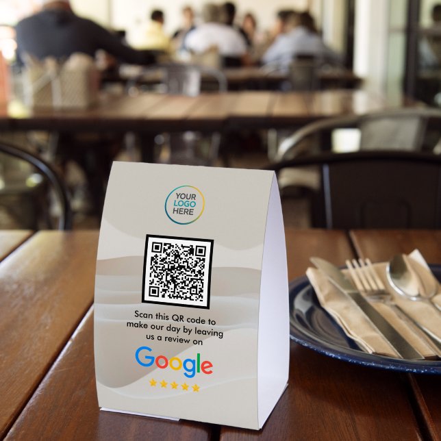 Custom Google Review QR Code Acrylic Table Sign (Insitu(Restaurant))