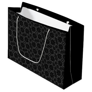 Custom Goth Dark Roses Black/Grey Floral Gift Bag