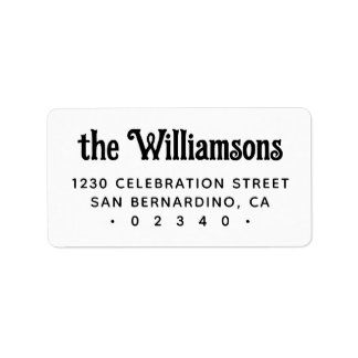 Custom Gothic Retro Typography Family Name Label