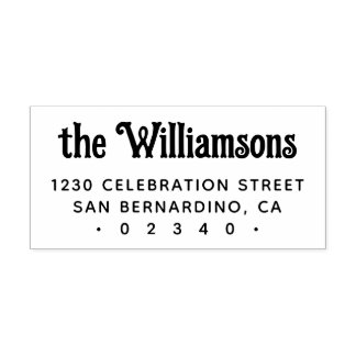 Custom Gothic Retro Typography Family Name Rubber Stamp