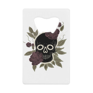 Custom Gothic Skull and Roses Dark Floral Art