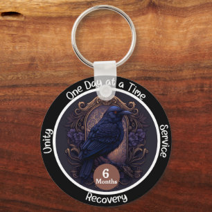 Custom Gothic Sobriety Milestone Gift Key Ring