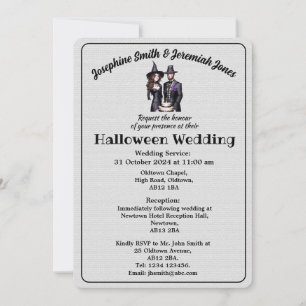 Custom Gothic Witch & Warlock Hallowedding Invitation