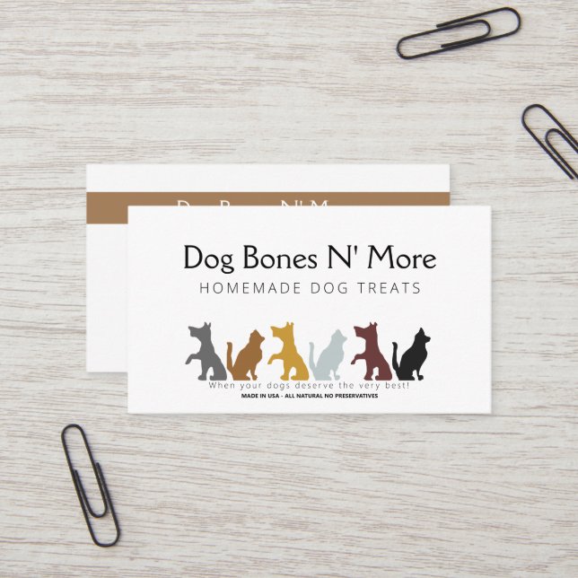 Custom Gourmet Dog Treats Bakery Business Card (Front/Back In Situ)