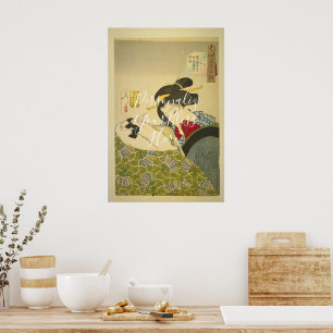 CUSTOM Graceful Japanese Bijin-ga Print Vintage