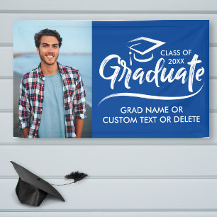 Custom Grad Photo School Colours Modern Graduation Banner