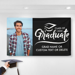 Custom Grad Photo School Colours Modern Graduation Banner