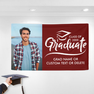 Custom Grad Photo School Colours Modern Graduation Banner