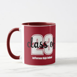 Custom grad year and school name mug