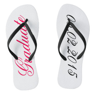 Custom Graduate add your own graduation date gift Flip Flops