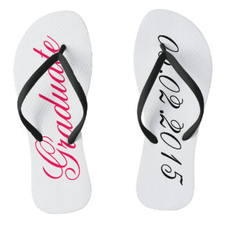 Custom Graduate add your own graduation date gift Flip Flops