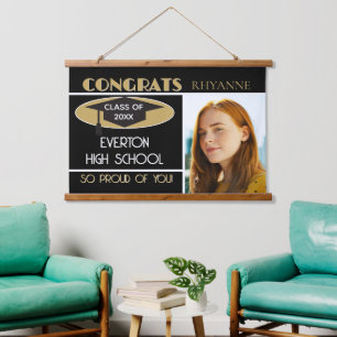 Custom Graduate photo congrats Hanging Tapestry