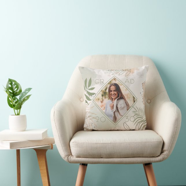 Custom Graduate Photo Keepsake Floral Cushion (Chair)