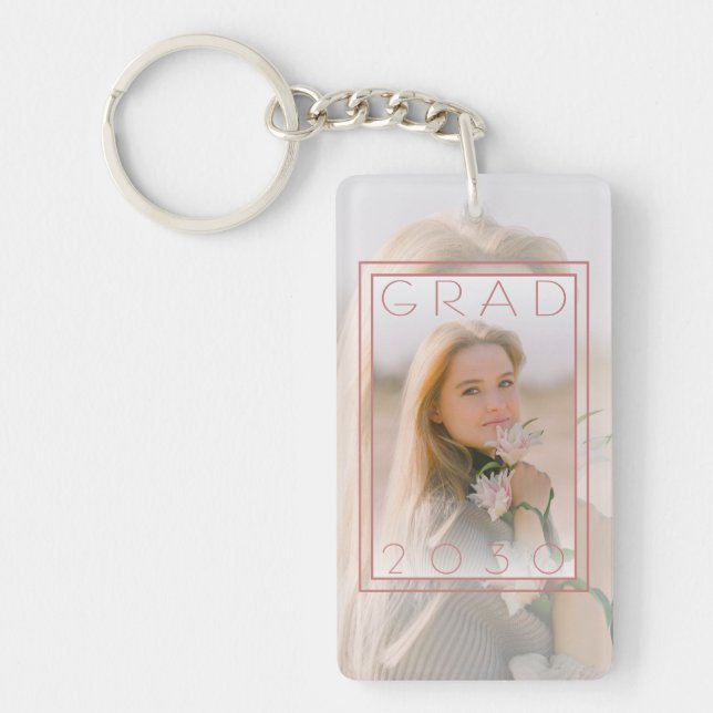 Custom Graduate Photo Keepsake Key Ring (Front)