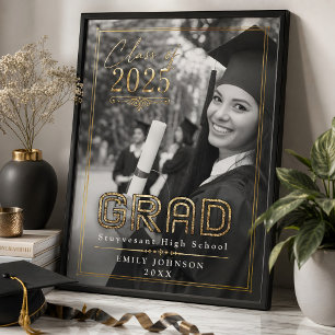 Custom Graduate Photo Name Graduation Party Poster