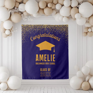 Custom Graduation 2026 Personalized Grad Party Tapestry