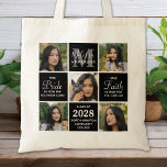Custom Graduation 5 Photo Collage Graduate Tote Bag<br><div class="desc">Celebrate your graduate with these modern and elegant photo collage graduation tote bag. Customise with 5 of your favourite senior or college photos, and personalise with monogram initial, name, graduating year, high school or college name. Inspirational quote: "Take Pride in how far you have come, Have Faith in how far...</div>