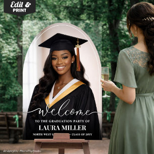 Custom Graduation Acrylic Arch Sign, Photo Welcome Sign