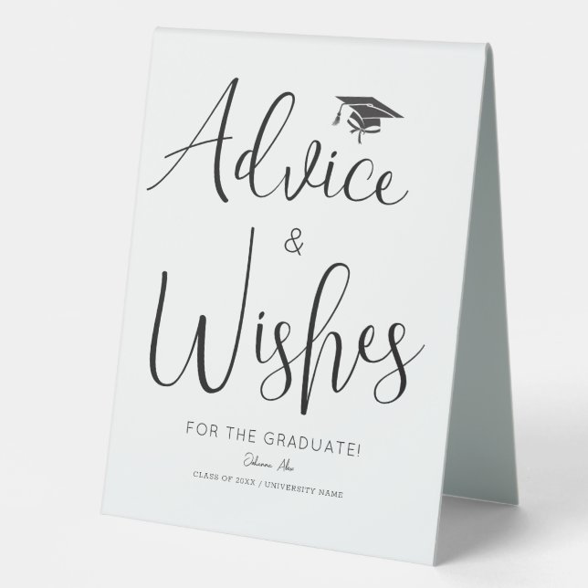Custom Graduation Advice & Wishes Sign (Front)