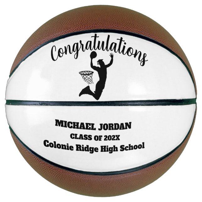 Custom Graduation Basketball - Personalised Gift (Front)
