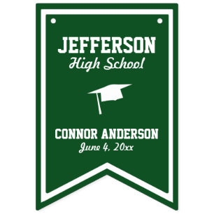 Custom Graduation Bunting School, Grad Name Date