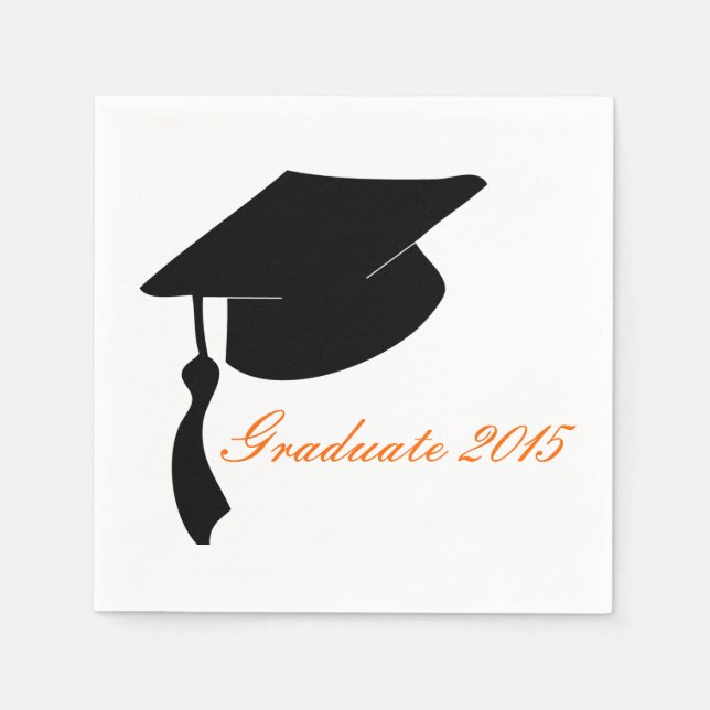 Custom Graduation Cap Party Paper Napkin Set (Front)