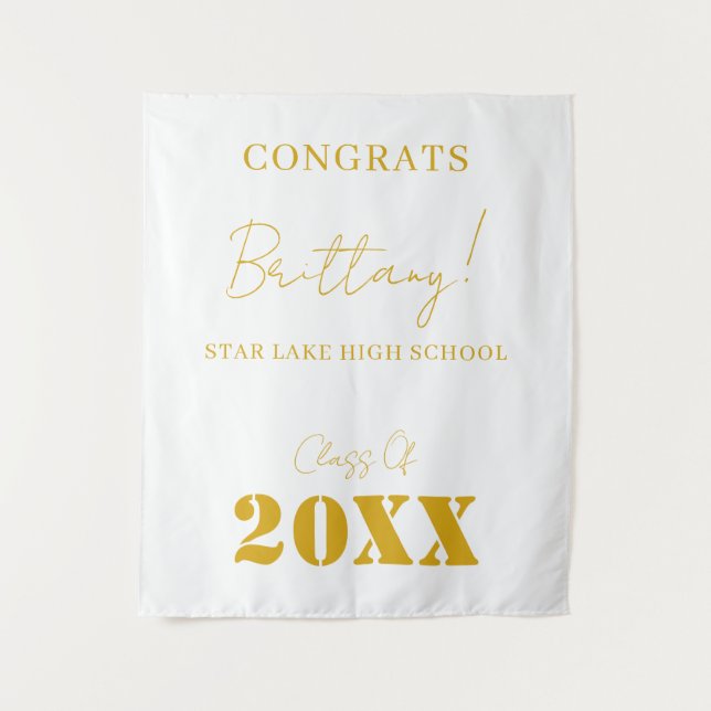 Custom Graduation Class of 2025 Grad Party Decor Tapestry (Front)