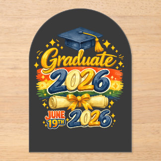 Custom Graduation Class of 2026 Family Crochet Sty Acrylic Invitations