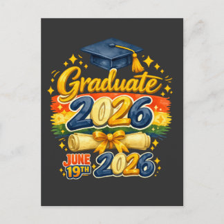 Custom Graduation Class of 2026 Family Crochet Sty Announcement Postcard