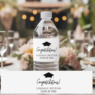 Custom Graduation Class of 2026 Grad Party Favours Water Bottle Label