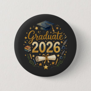 Custom Graduation Class of 2026 Personalised Famil 6 Cm Round Badge