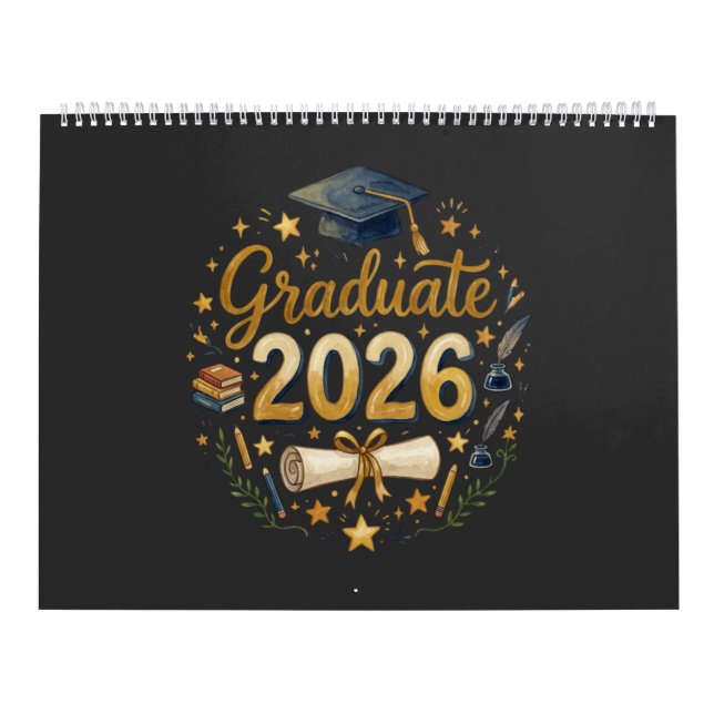 Custom Graduation Class of 2026 Personalised Famil Calendar (Cover)