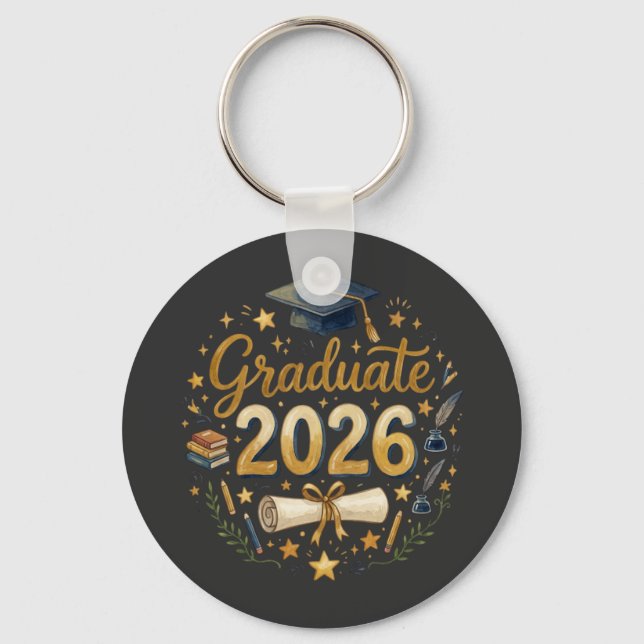 Custom Graduation Class of 2026 Personalised Famil Key Ring (Front)
