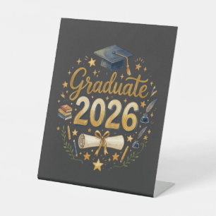 Custom Graduation Class of 2026 Personalised Famil Pedestal Sign