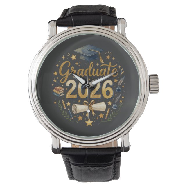 Custom Graduation Class of 2026 Personalised Famil Watch (Front)